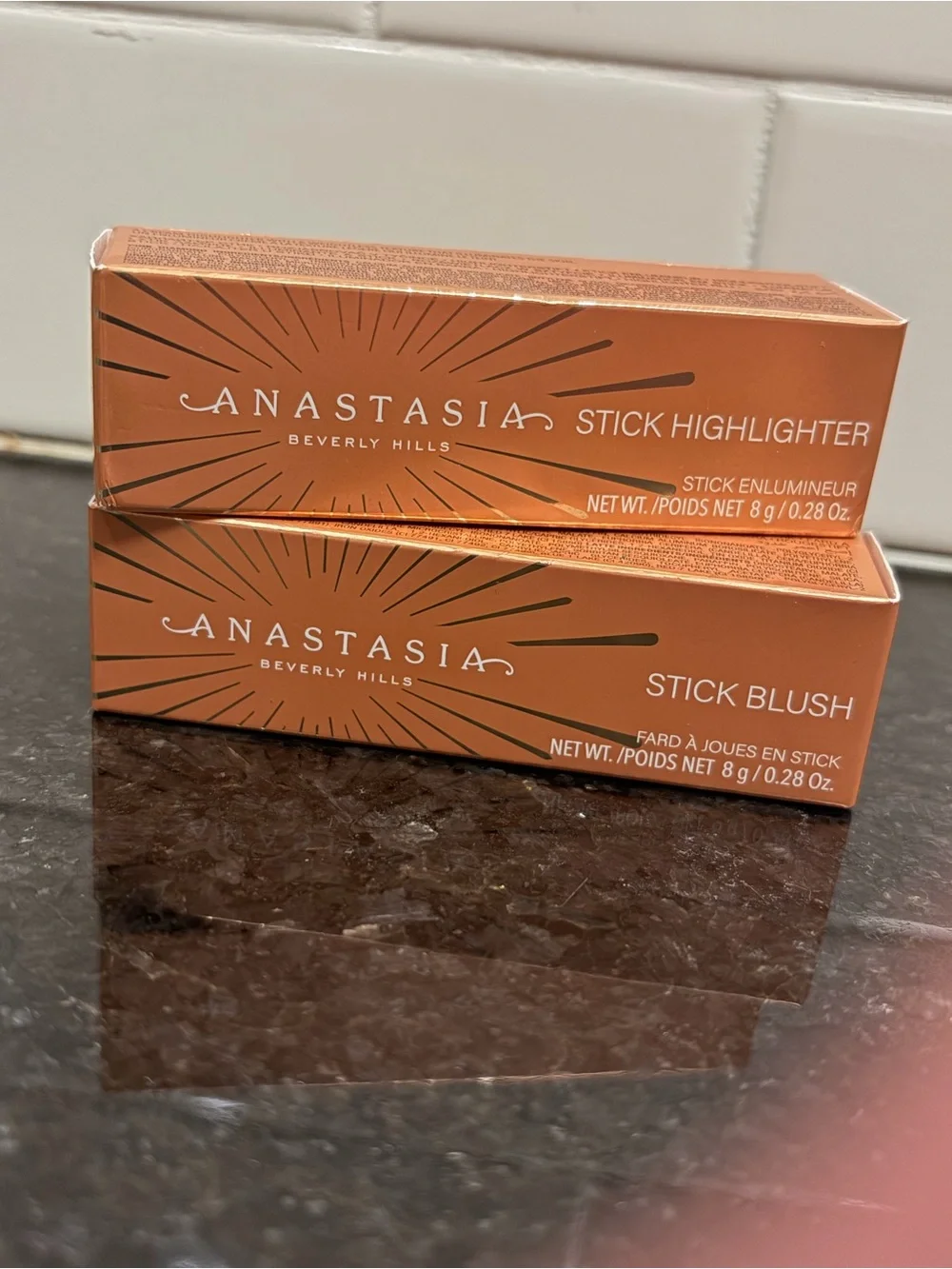 Anastasia Beverly Hills - 2 PC - BUNDLE Stick Highlighter & Stick Blush (Pink)